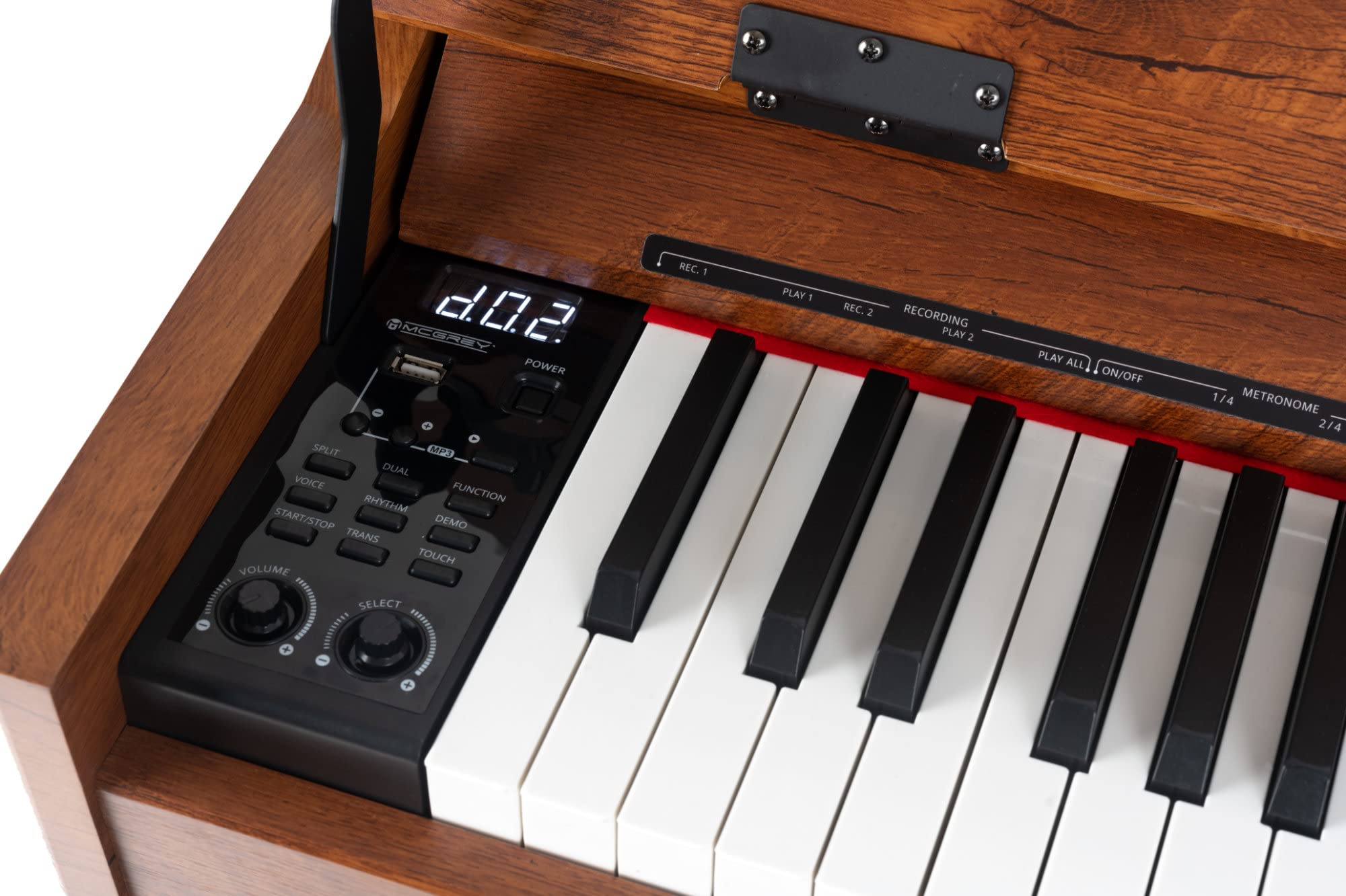 McGrey DP-18 WN Pianoforte Digitale Noce Opaco - 88 Tasti Tastiera con azione a martello - Pianola musicale con USB, 128 suoni, 128 polifonie, 3 pedali - Piano digitale per scuola