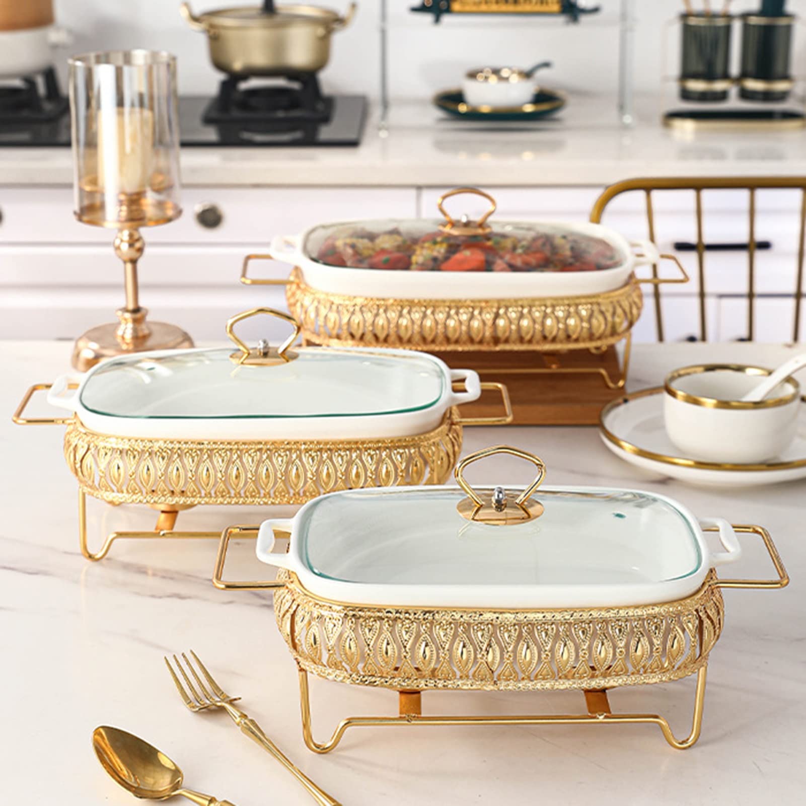 Amazon｜チェフィング皿 深鍋チェーフィングディッシュ 保温器 陶器製