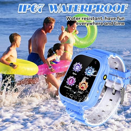 Miniatura 7 de OVV Reloj inteligente impermeable para niños de 3 a 10 años con pantalla táctil de 1.44 pulgadas, 26 rompecabezas, cámara, grabadora de video