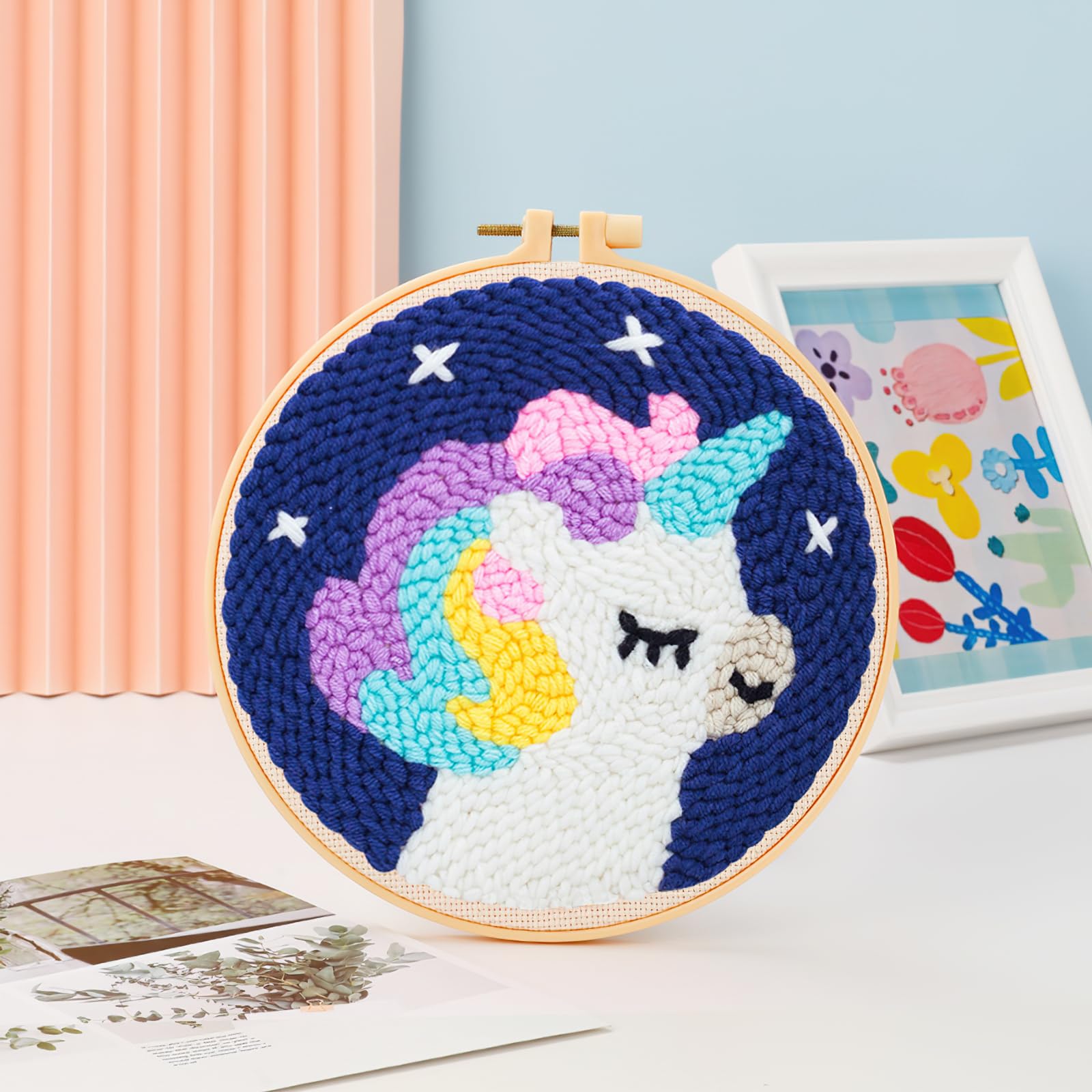 Kit De Démarrage Punch Needle Avec Motif Paysage, Kit De Broderie