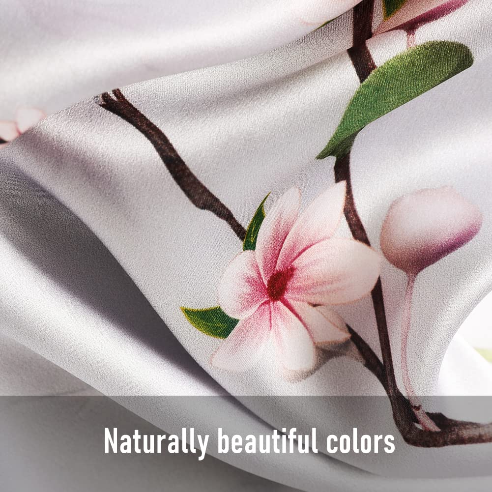 STORY OF SHANGHAI Sciarpa di 100% Seta da Donna Foulard Chiffon con Fantasie Orientale Semi-Trasparente