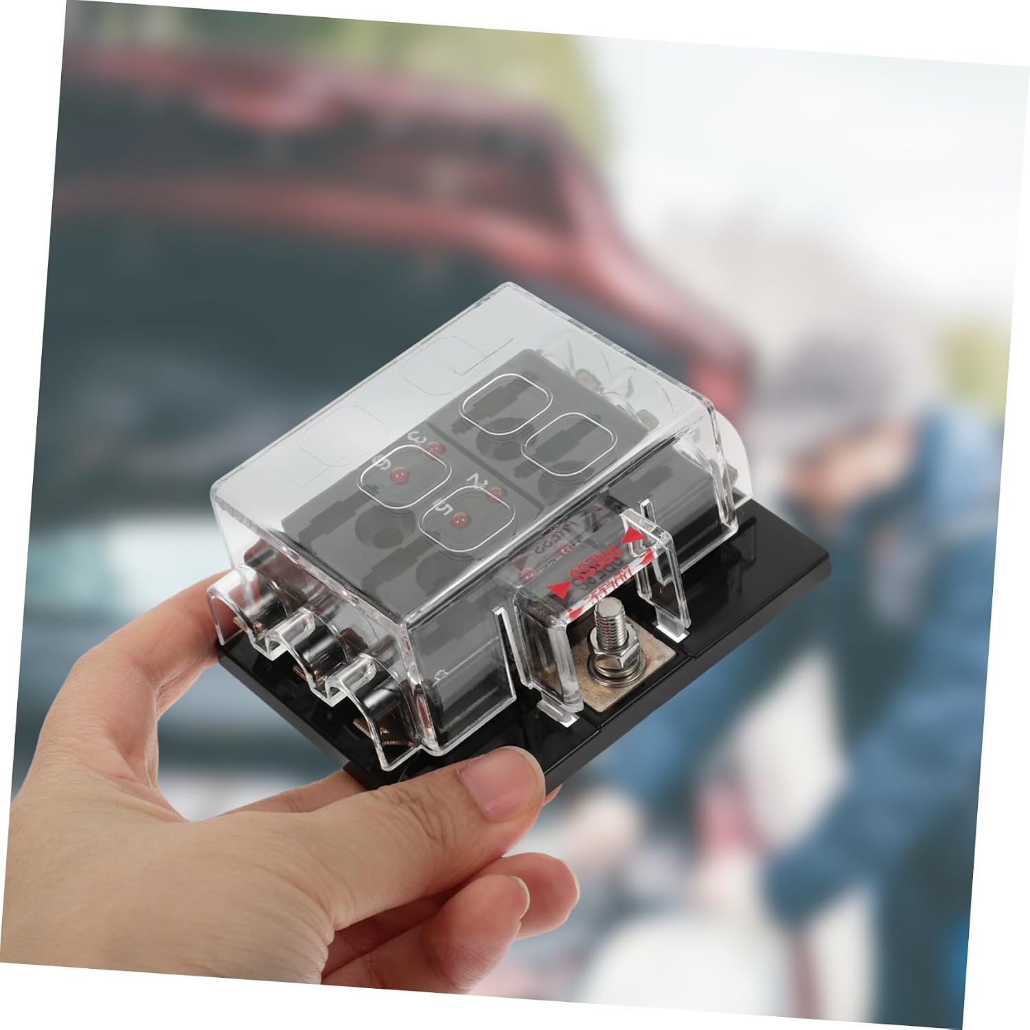 ABOOFAN Car and Yacht Fuse Box Way Automotive Fuse Block Led Lights Overload Protection Easy Installation