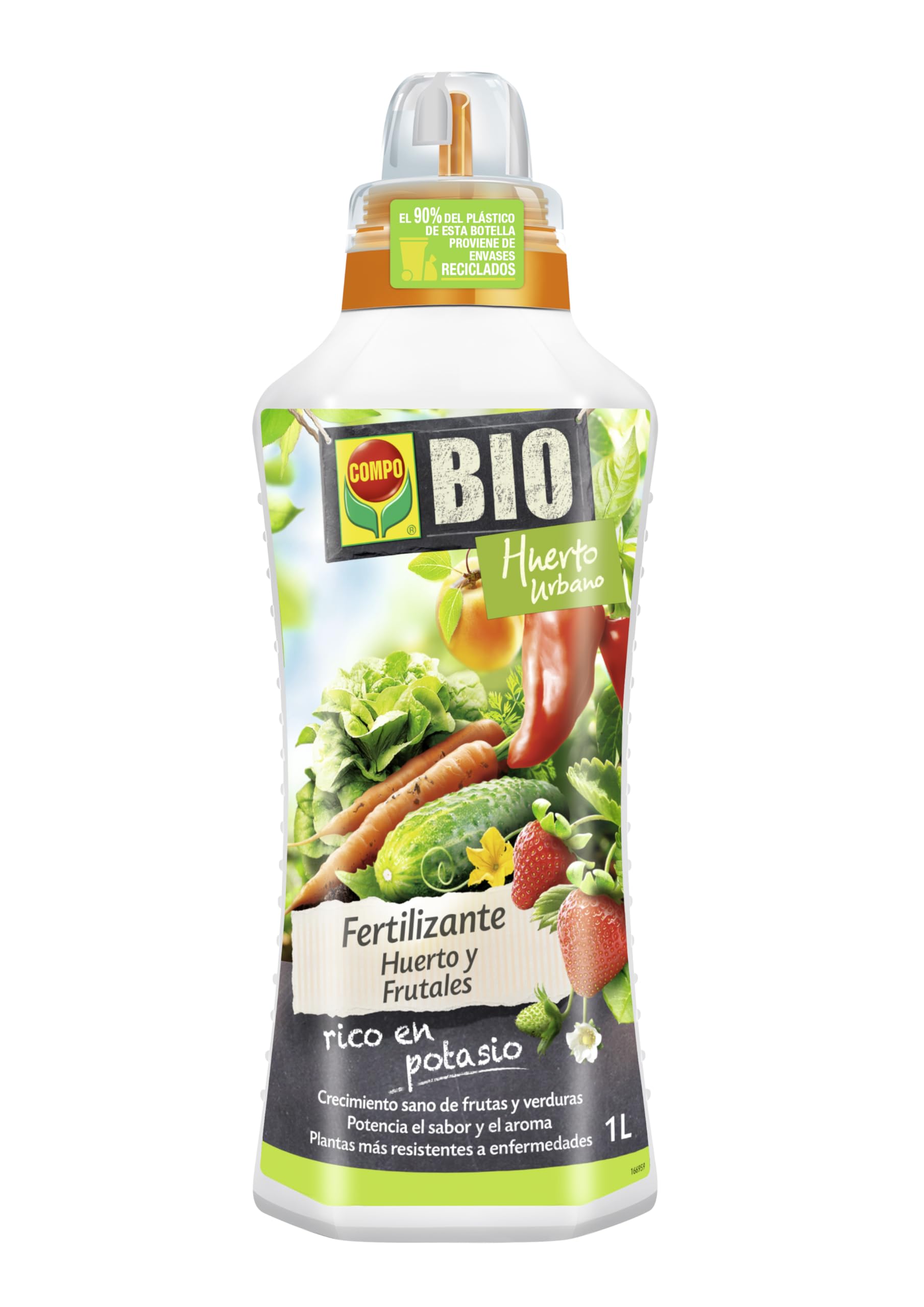 COMPO Fertilizante para todo tipo de frutas y verduras, Fertilizante líquido natural, 1 litro