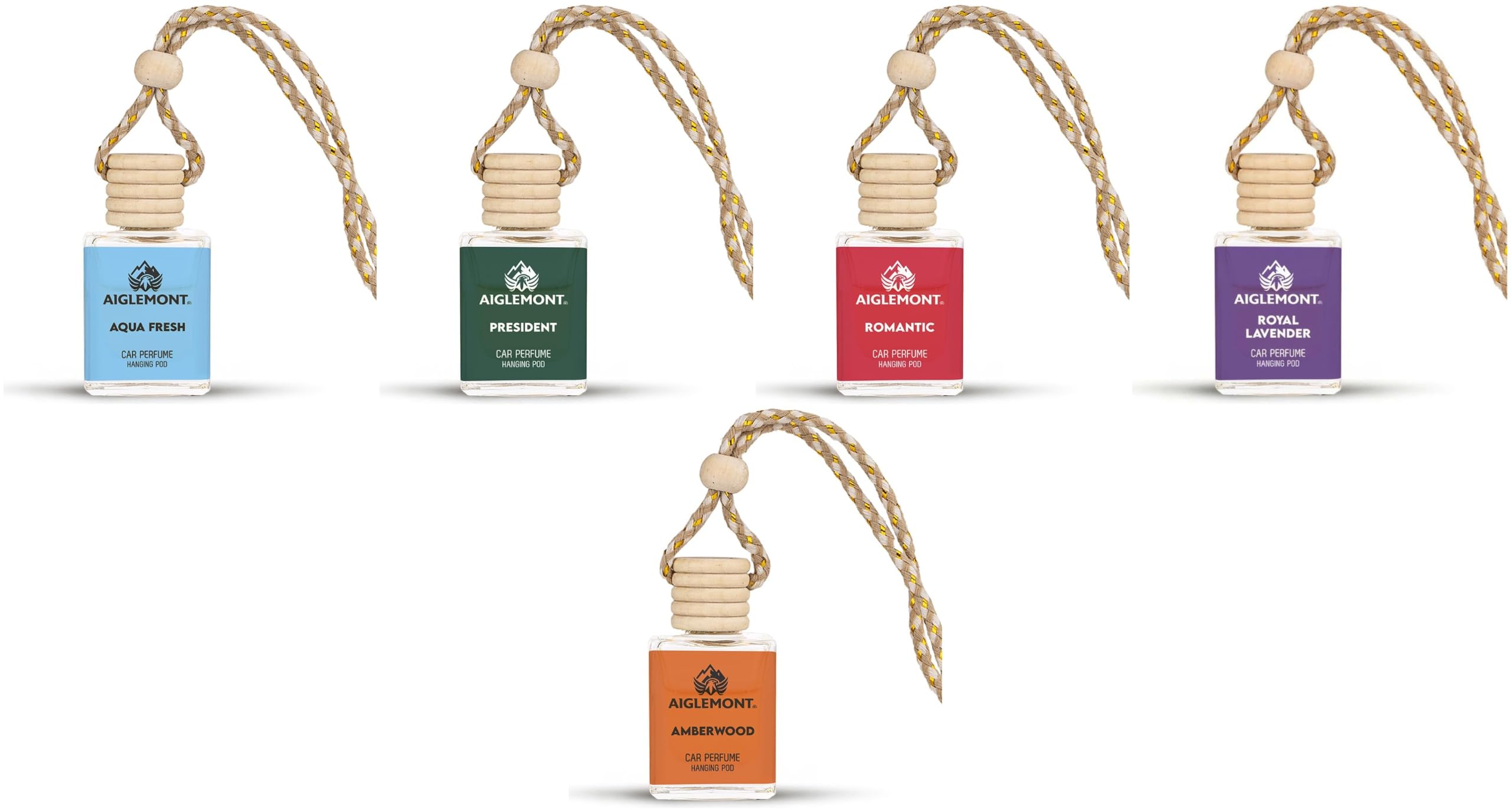 Car Perfumes combos | Aqua Fresh+ President + Romantic+ Royal Lavender+ Amberwood| Combo of 5 | 10 ml Each-image-47