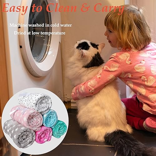 Miniatura 7 de LeerKing Paquete de 2 mantas lavables para perros, de forro polar suave, para cachorros, gatos, gatitos, mantas de franela para cama, colchón, sofá,