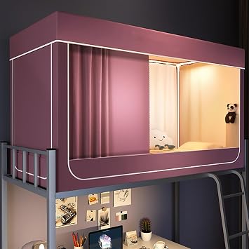 Bed Tent Twin,Privacy Tent for Bunk Bed, Portable Dream Tents Sensory Tent Indoor, Light Reducing Bed Canopy for Kids and AdultPink,75" Lx35 W x43 H