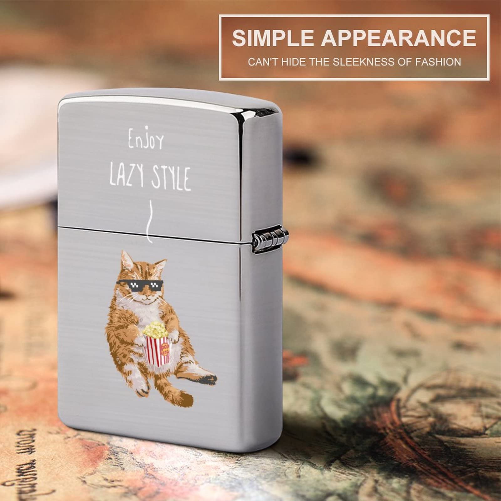 Amazon.co.jp: Zippoライター兼用ケース メンズ のんびり かわいい 猫 