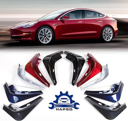 Miniatura 7 de Protectores contra salpicaduras para Tesla Model 3 2017-2023 Guardabarros delantero y trasero sin perforación, accesorios de protección de barro