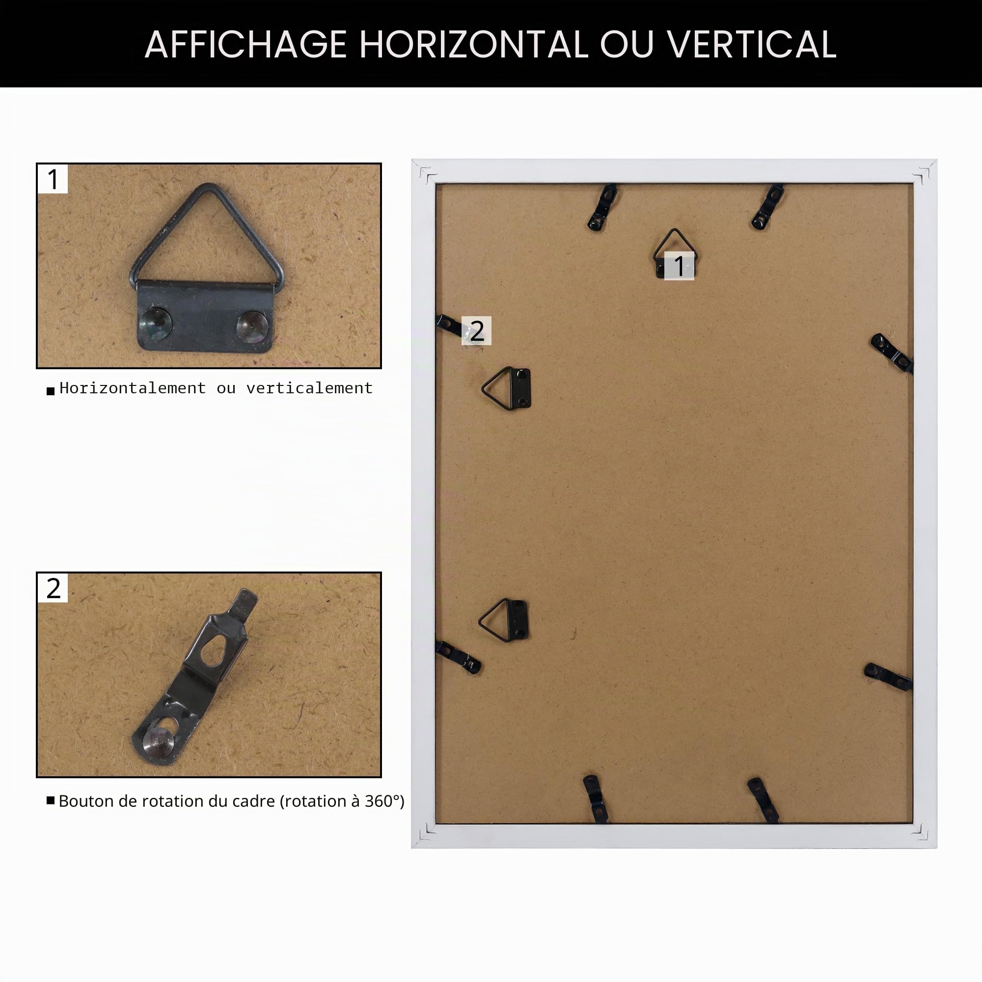 GMFrames Cadre photo de remise de diplôme K-12, cadres à encadrer, cadre blanc avec passe-partout, affiche une photo de 12,7 x 17,8 cm et douze photos de 6,35 x 8,89 cm