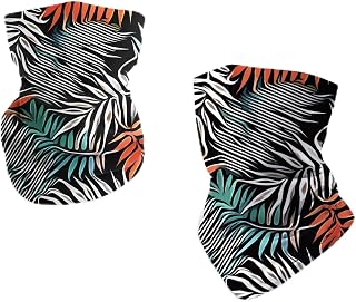 Ice Silk Cooling Neck Gaiter Men's Flamingo & Palm Tree Pattern Windproof Sun Protection Breathable Balaclava