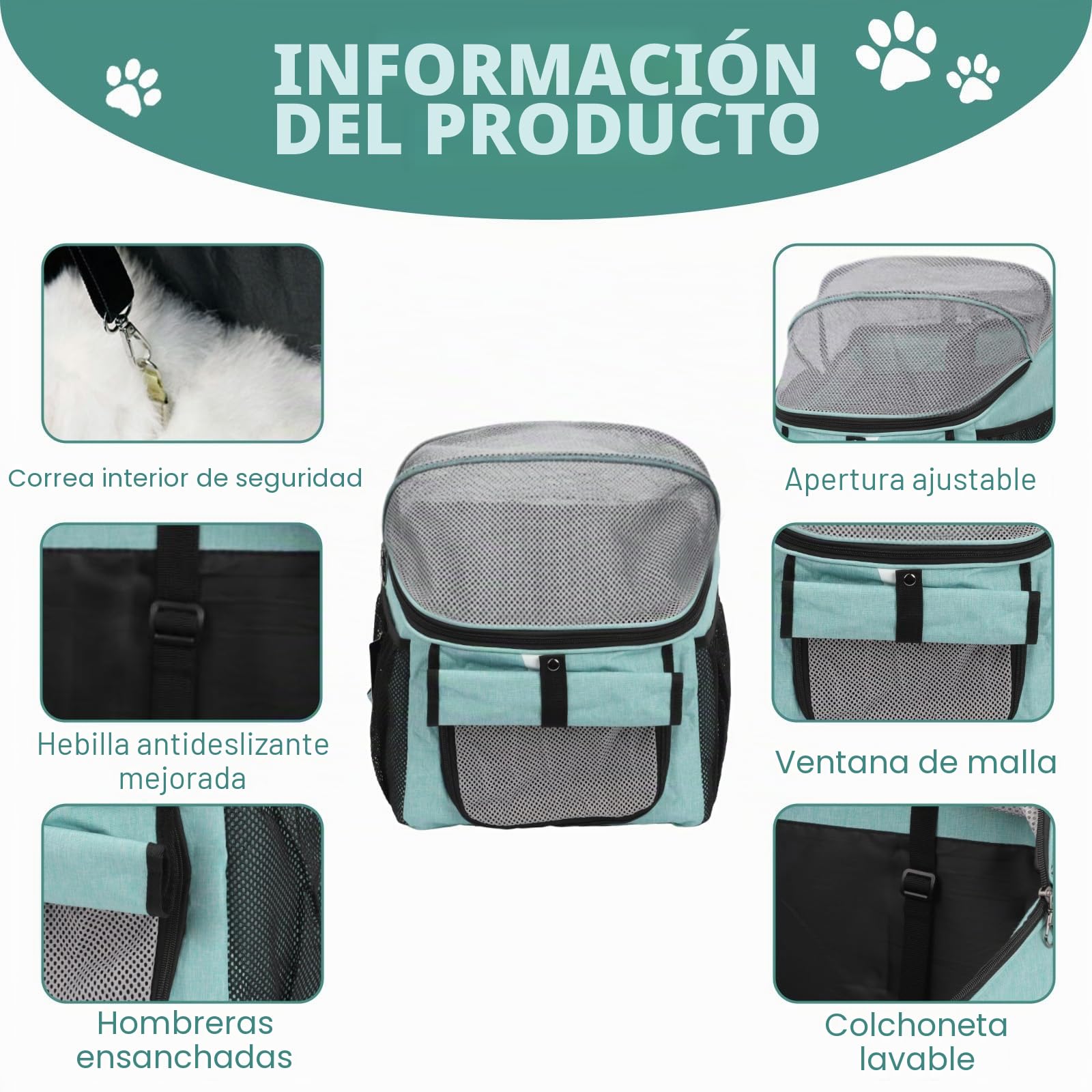 Cesta de bicicleta para mascotas con adaptador de manillar, cesta frontal de bicicleta, cesta frontal plegable multiusos para manubrio desmontable, bolsa de mochila para gato y perro con correa para
