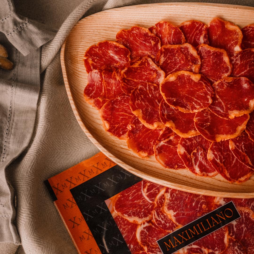 Maximiliano Jabugo - Lomo de Bellota 100% Ibérico | Estuche 80gr Loncheado | Adobo Tradicional con Pimentón | Curación Natural en Jabugo | Embutido Ibérico Gourmet