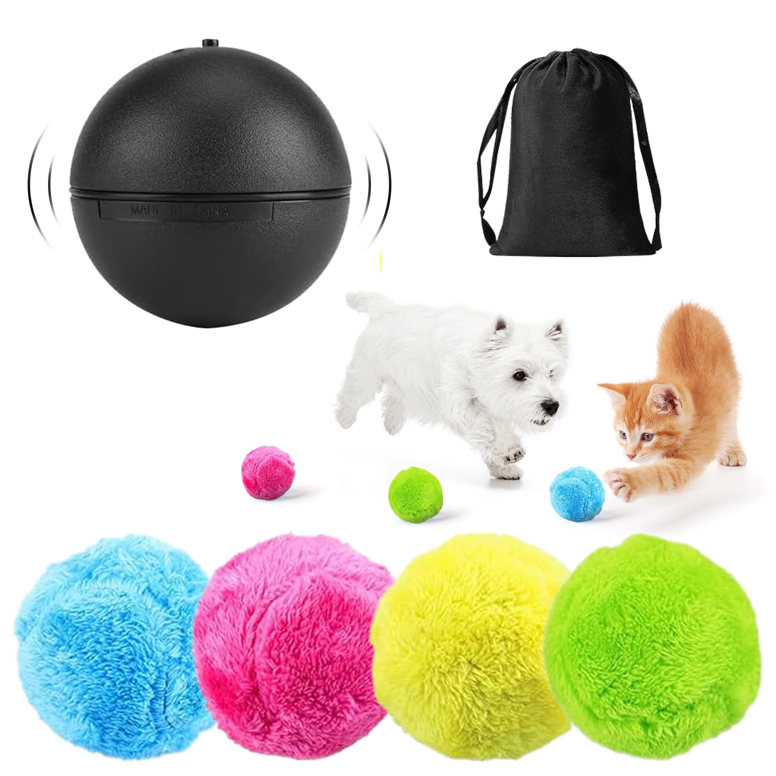 Pelota Rodante Activa para Perros Active Rolling Ball Pelota Interactiva Perro Pelota Perro Se Mueve Sola Pelota Eléctrica Perro Interactivo Pelota Perro Automatica para Perros y Gatos