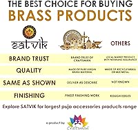 Vista 4 de SATVIK - 2 piezas de latón de pie Kerala Samai Diwali Deepak para Puja tradicional Panchmahal Pooja Deepam Diya lámpara de aceite Kutthu Vilakku