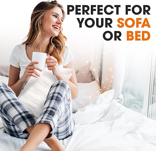 Miniatura 5 de Cheer Collection Funda de almohada de piel sintética, suave, esponjosa para almohadas, color blanco, 12 x 20 pulgadas