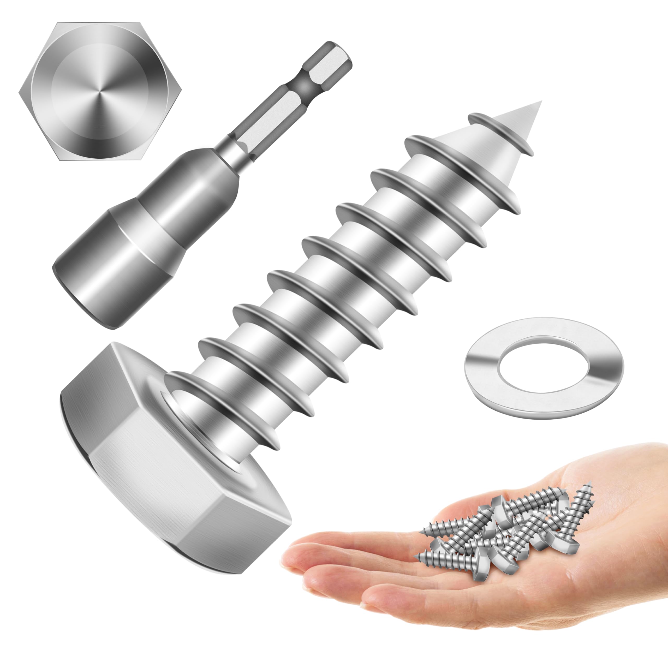 Stainless Steel Lag Screws - 12 Sets 5/16" Hex Head -8 Stainless Steel Lag Screws - 12 Sets 5/16" Hex Head -8
