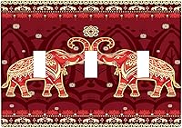 Vista 21 de Placa de interruptor de luz de elefante indio de 1 banda, placa de pared basculante individual, placa decorativa eléctrica GFCI para decoración