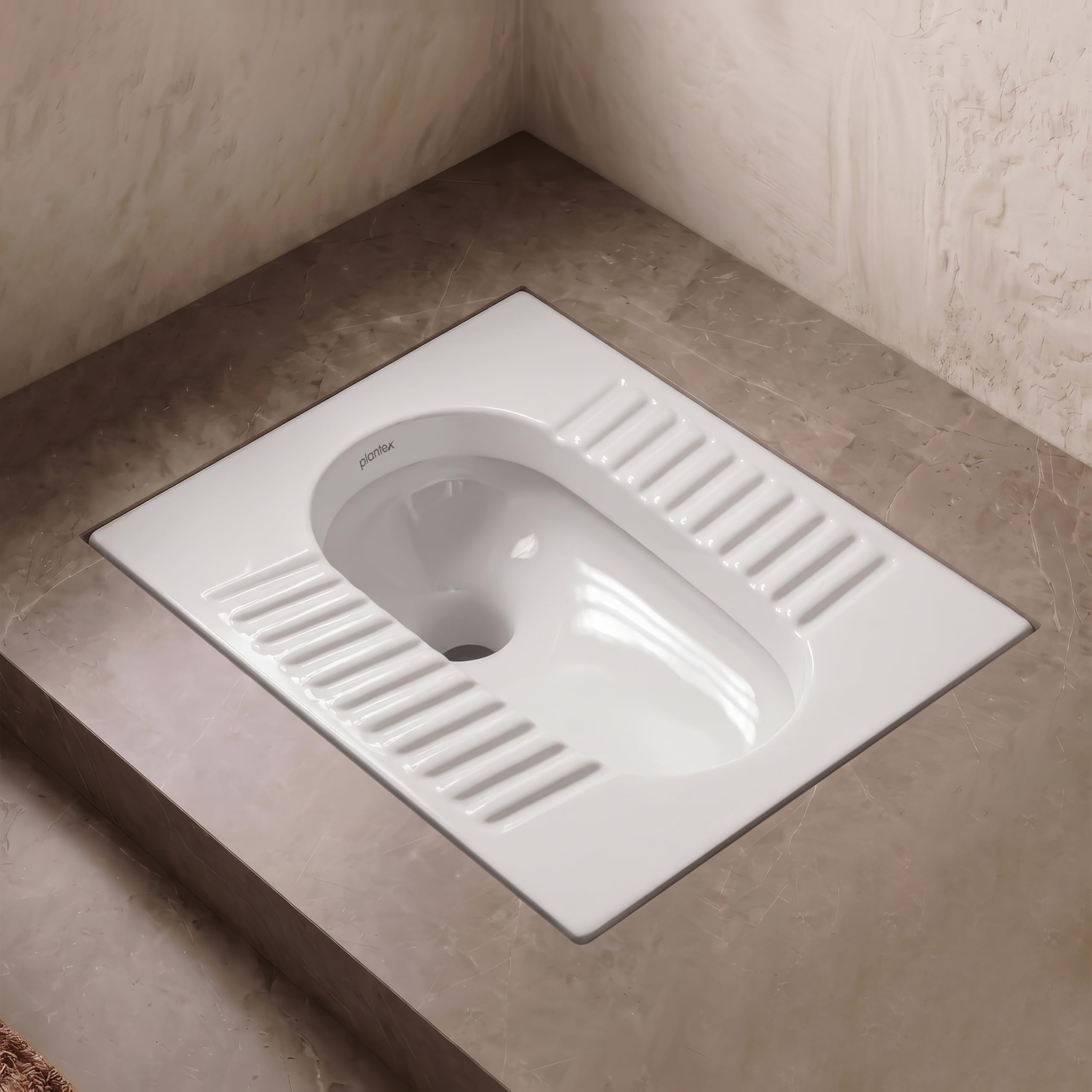 Plantex Indian Toilet for Bathroom/Household Squatting Pan/Orrisa Pan for Bathroom/Sintered Stone Base Ceramic Sanitaryware Toilet - (White, 2262)-image-26