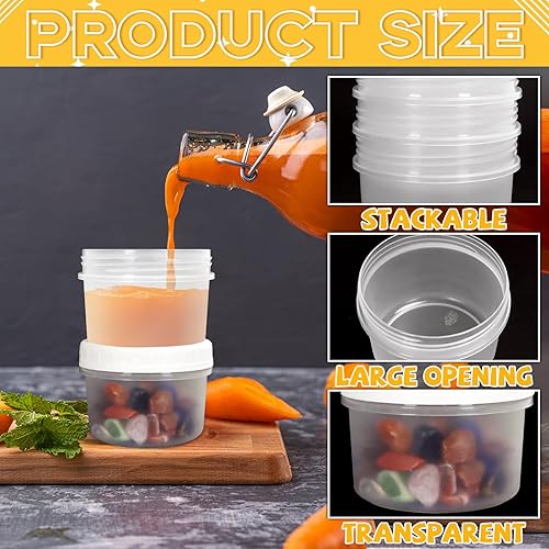 Miniatura 3 de Paquete de 10 recipientes de plástico pequeños reutilizables de 4 onzas con tapas de rosca, pequeños recipientes para congelador de almacenamiento