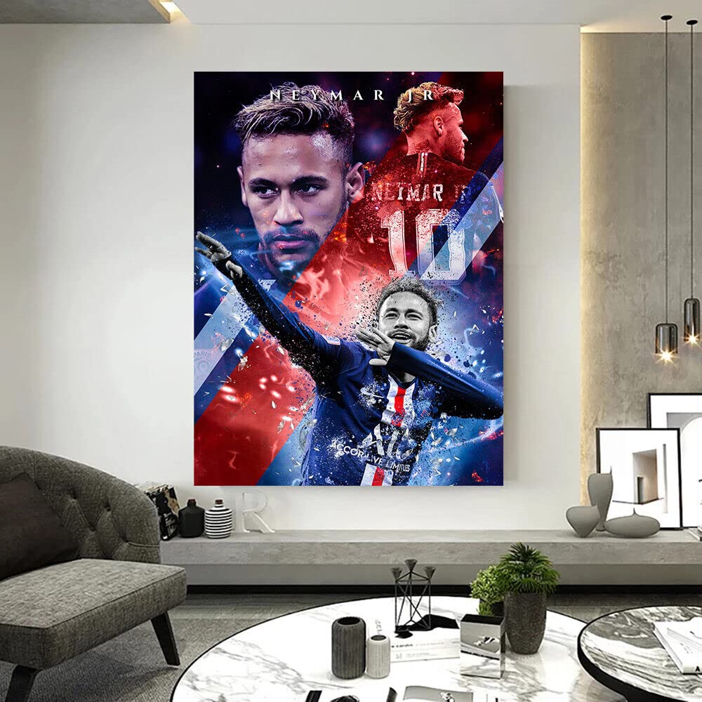 Magic Canvas Art Neymar B8386 - Lienzo decorativo para pared (1 pieza, 100 x 75 cm), diseño de fútbol