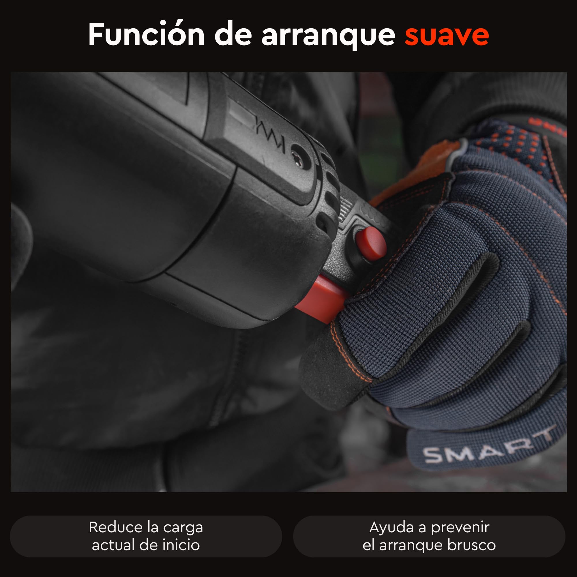 Amoladora Angular 1100W 150mm, Radial Eléctrica con 6 Velocidades (5.500–10.500 RPM), Constant Power, Soft Start, M14, para Metal, Hormigón y Piedra. GL-160SE
