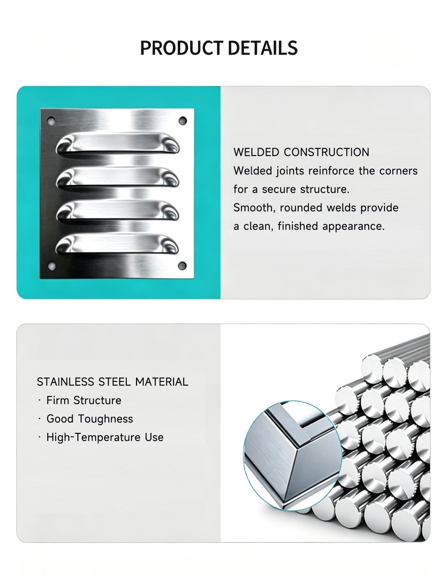 304 Stainless Steel Ventilation Cover, HVAC Louver Grill