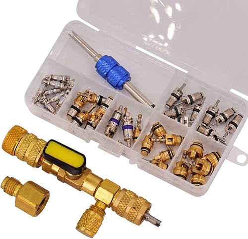 Kit de reparación de CA | Herramienta de instalación de removedor de núcleo de válvula (1) para reparación de HVAC | R32 y R410A | Juego surtido de