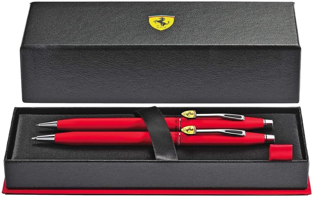 Cross Classic Century Collection for Scuderia Ferrari - Matte Rosso Corsa Red Ballpoint Pen/Pencil Set (FR0081-117)