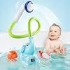 Baby Bath Shower Head with Water Thermometer, 3-in-1 Rechargeable Bath Toys, 3 Exchangable Shower Heads and Soft Silicone Baby Brush, for Newborns, Toddlers in The Tub or Sink