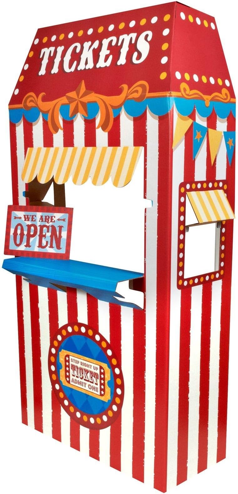 Carnival Games Party Supplies Decoration Ticket Booth Cardboard Stand Playhouse