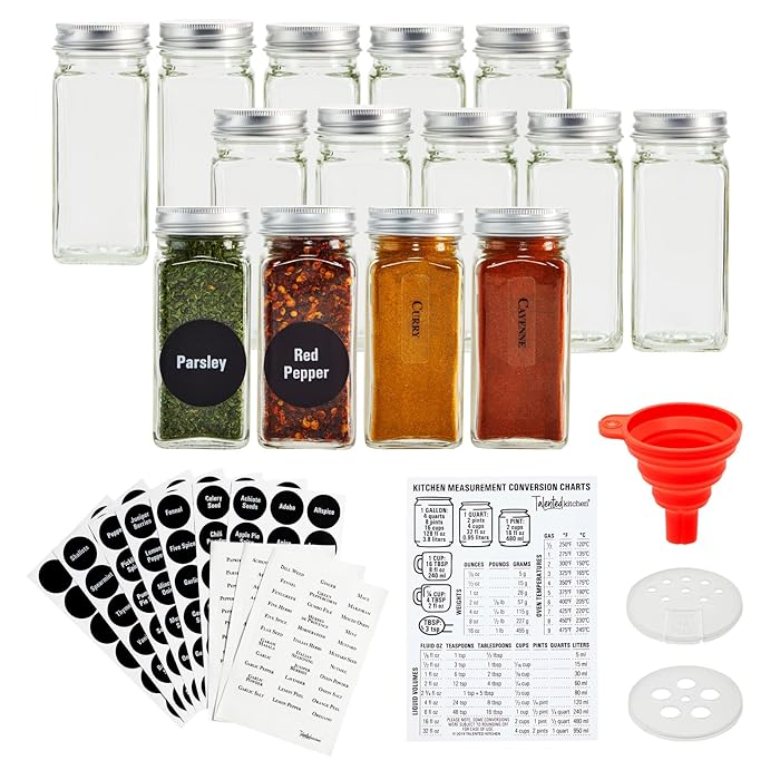 Buy Set of 14 Empty 4 oz Glass Spice Jars with Shaker Lids, 269