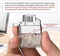 Vista 3 de Coldown Butane Lighter Insert, Windproof Gas Lighter with Dual Torch Jet Flame Adjustable and Fuel Refillable, Unique Gifts for Men