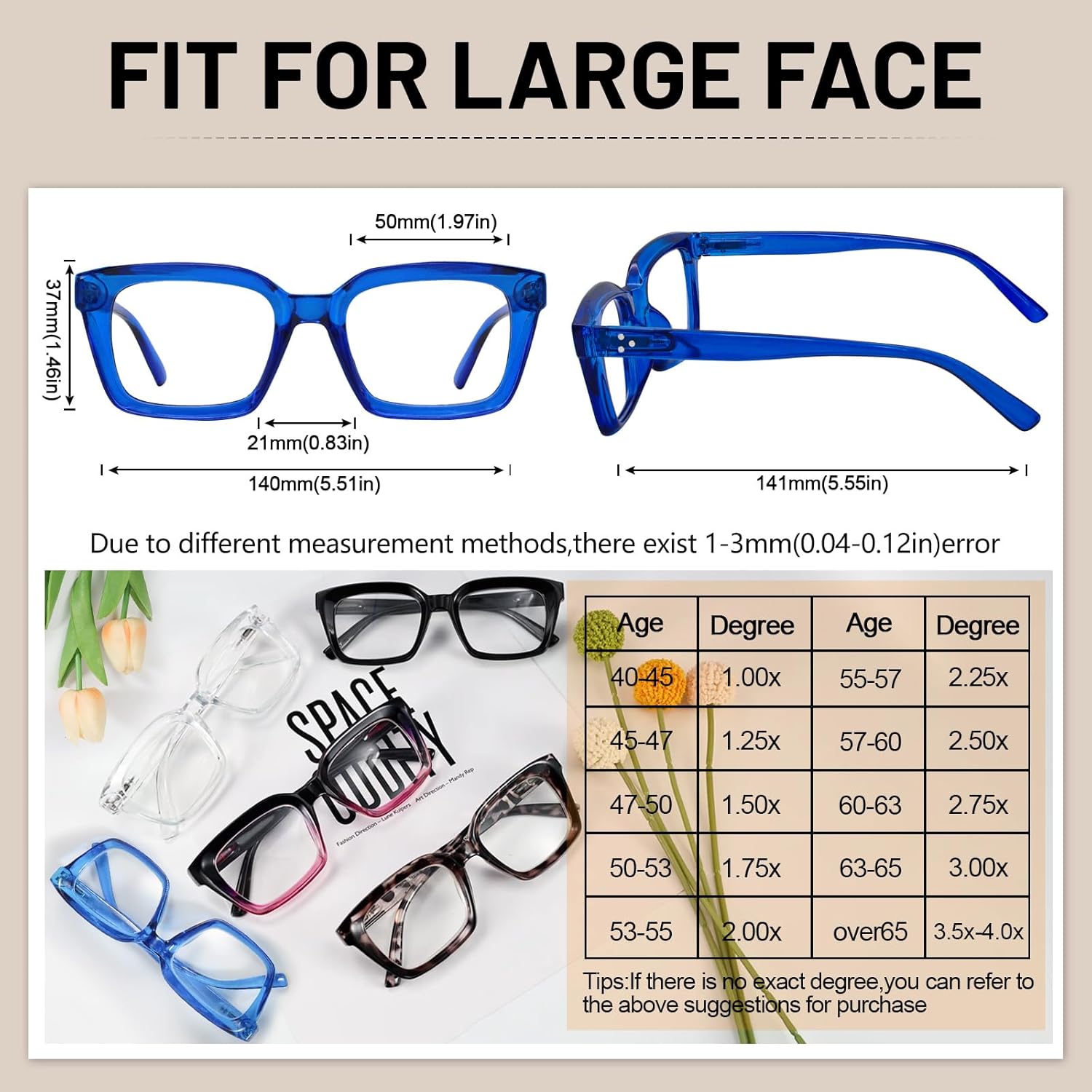 OCCI CHIARI 1.5 Reading Glasses Women Durable Reader 150(1.0 1.25 1.5 1.75 2.0 2.25 2.5 2.75 3.0 3.5 4.0) - Image 5
