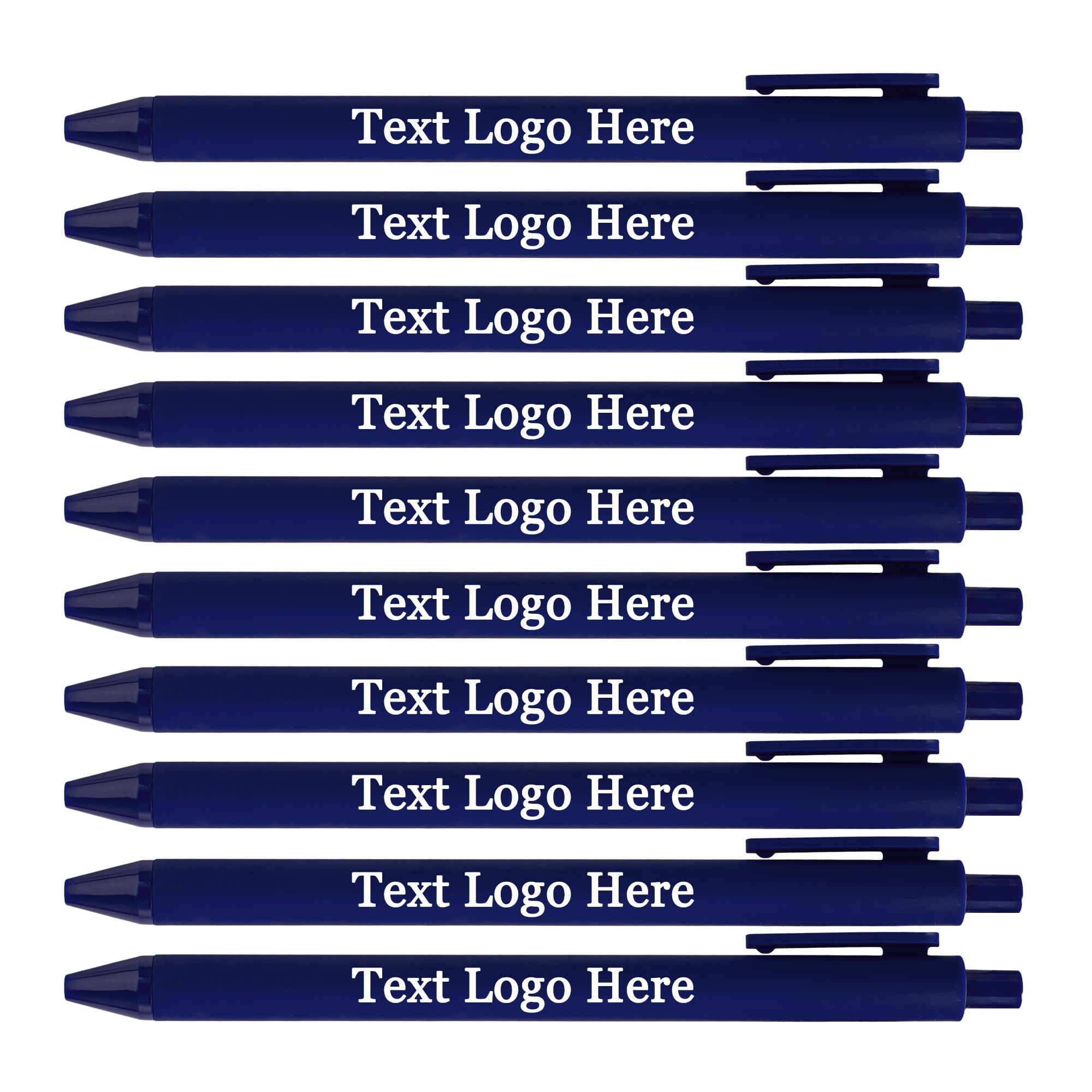 HEYZARDA Personalised Pens with Logo Text Name Bulk Custom Pen for Office Church School Business 100 Pcs, blue
