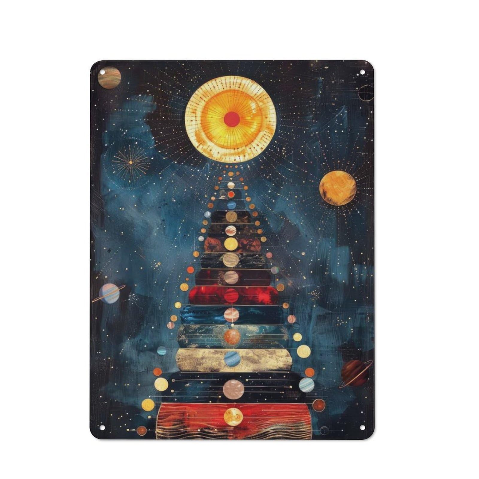 Junmoney Cosmic Pyramid Retro Tin Sign 40X30cm For Pub Or Café, For Collectors Building A Themed Wall Display