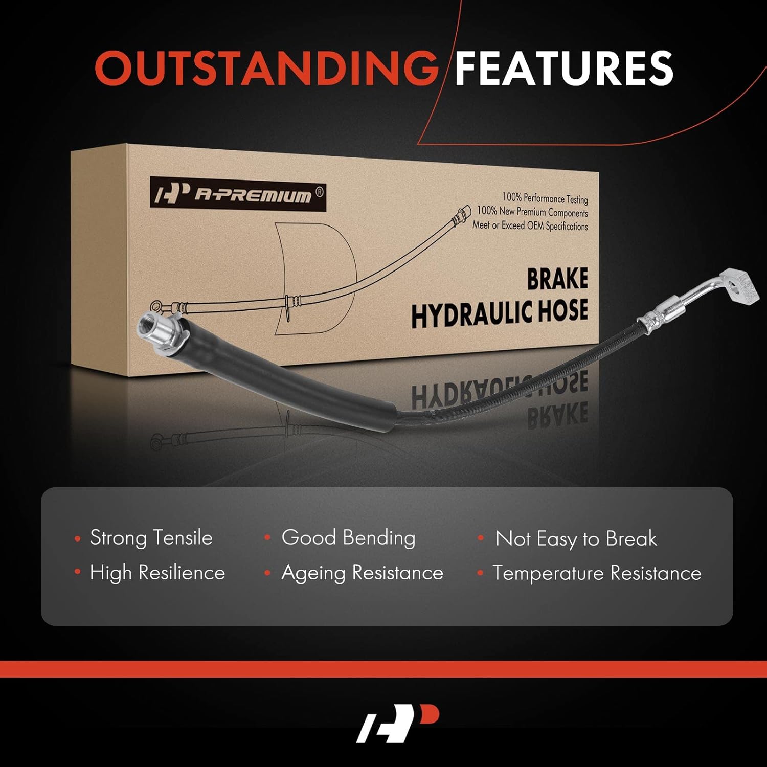 A-Premium Front Passenger Brake Hydraulic Hose Compatible with Cadillac Models - SRX 2010 2011 2012 2013 2014 2015 2016 - Replace# 20842848