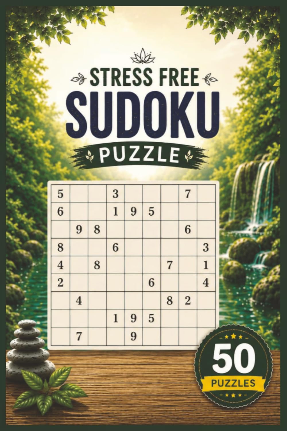 Stress Free Sudoku Puzzle: Sudoku Puzzles for stress free | Help Calm the Mind, Relax, and Focus | 6x9 Inches, 104 Pages | 50 Puzzles | Solutions Included