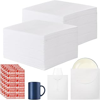 120 Packing Moving Supplies,100 Cushion Foam Pouches 8 x10",with 20 Fragile Stickers for Protect Dishes Cup Packing foam,dish packing kit, Plate Protectors Glass Packing Paper
