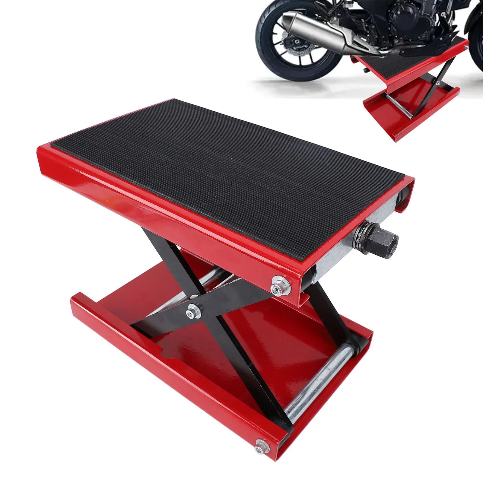 Portatile per Auto con 85-340 mm/3,35-13,39 Pollici Altezza Regolabile Pieghevole | Cric a forbice Per sollevamento moto, capacità 500 kg