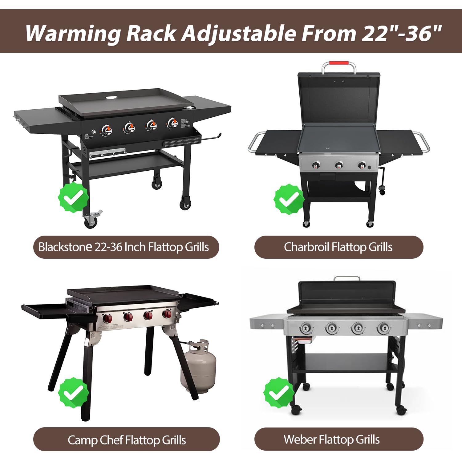 Snapklik.com : Adjustable Griddle Warming Rack For Blackstone 36 28 22 ...