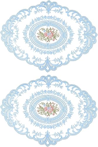 Miniatura 8 de 2 manteles individuales de encaje retro con tapetes, camino de mesa, estilo francés, para boda, cumpleaños, cena, fiesta, decoración del hogar