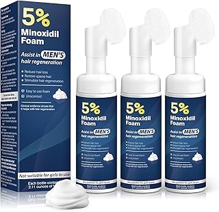 5% Minoxidil Foam for Men Hair Growth Foam Suitable for Hair Thinning Receding Hairline and Hair Loss to Hair Regrowth Get Thicker Fuller Hair 3 Bottles 2.11 Ounces Each