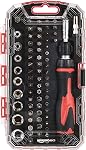 Amazon Basics 73-Piece Magnetic Ratcheting Wrench and Electronics Precision Screwdriver Set