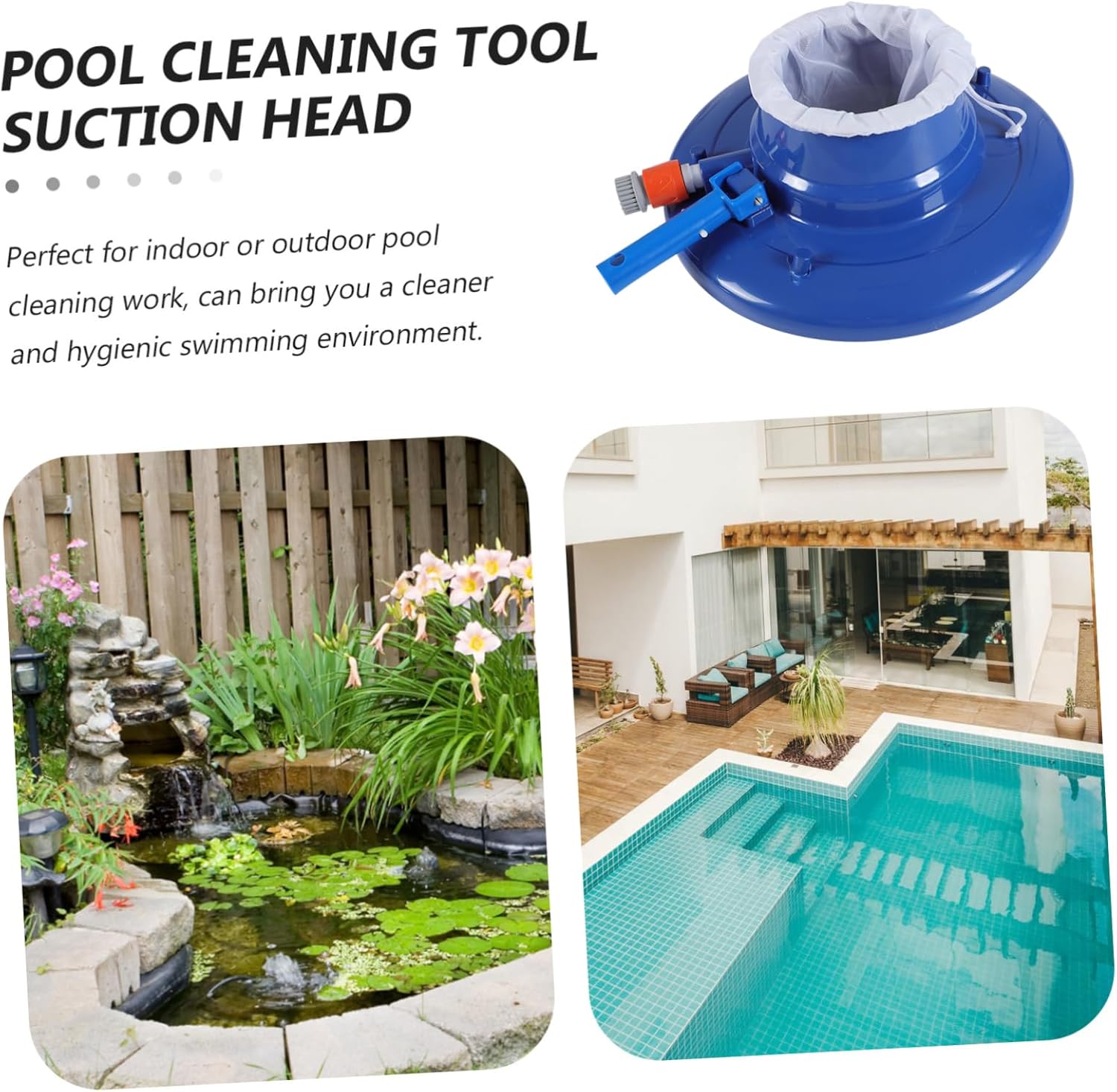 SUPVOX Pool Leaf Cleaner with Suction Function Durable Swimming Pool Cleaning Tool for Above Ground Fountains Ponds and Fish Tanks Us Plug