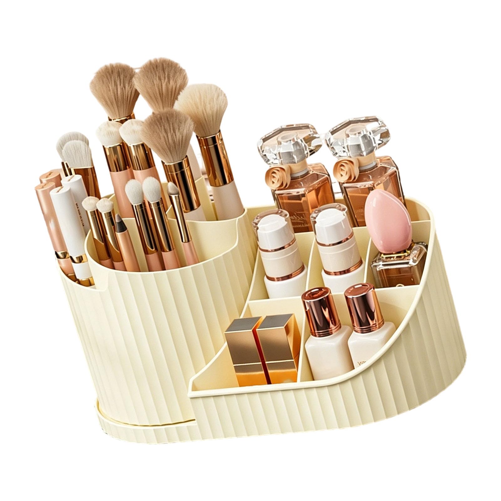 NRVTRE Compact Makeup Holder Featuring Open Shelves Quick Access to Cosmetics Brushes and Beauty Tools Space Saving Makeup Shelf