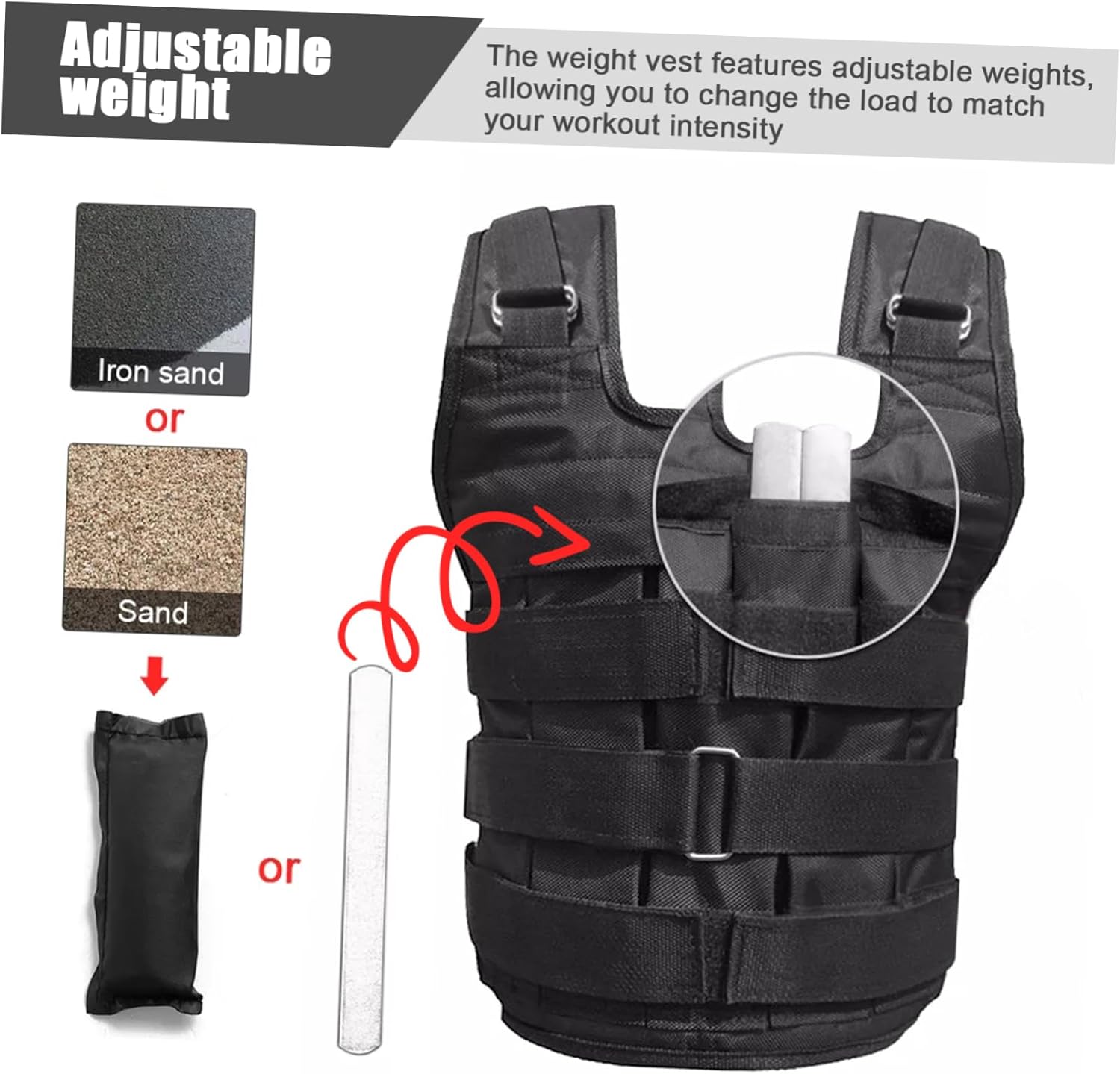 SUPVOX Weighted Vest for Men and Women Adjustable Ruck Vest for Running and Strength Training Breathable for Workouts Maximum Load