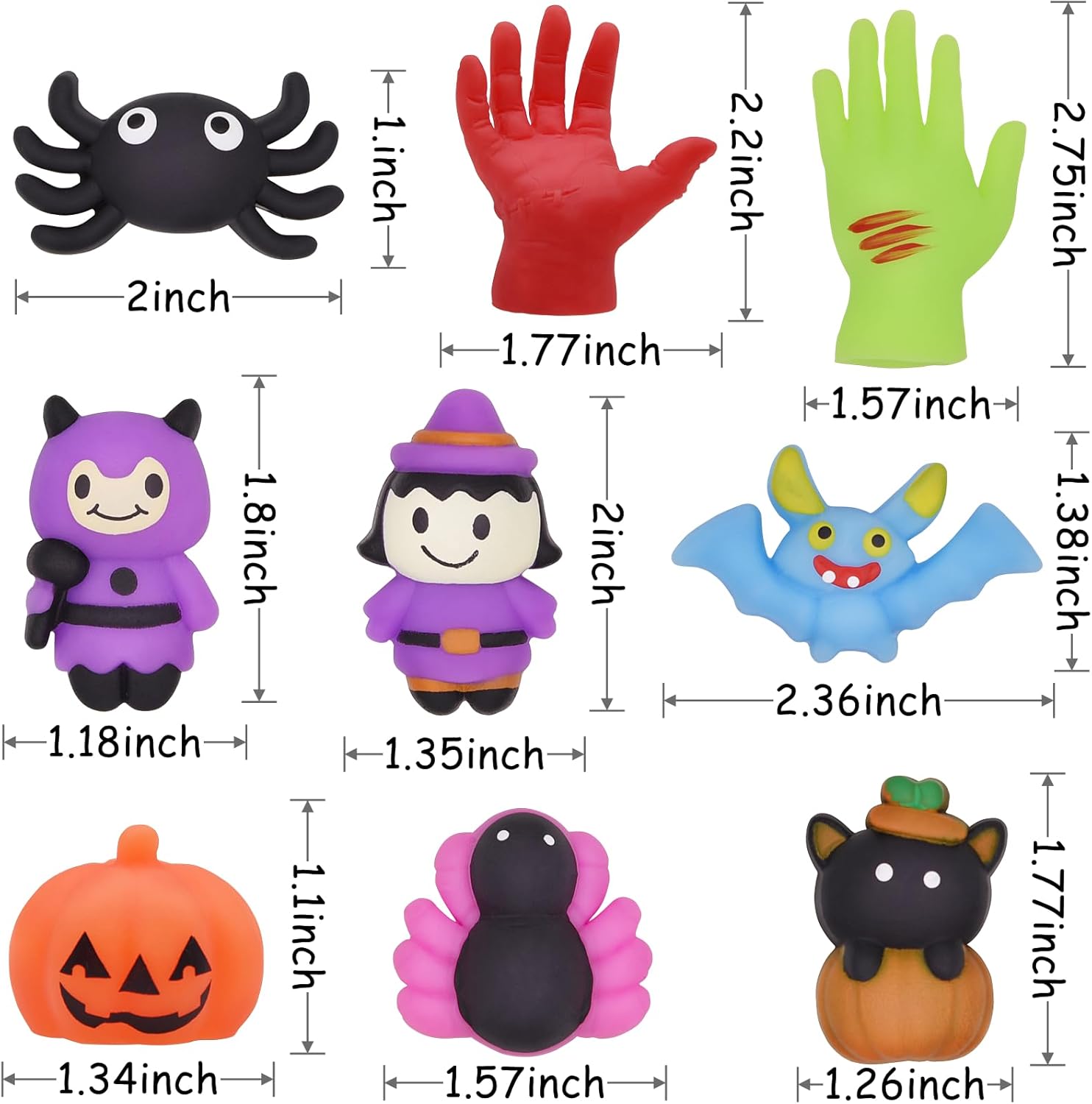 24 PCS Halloween Mochi Squishy Toys Squishies Halloween Toys for Kids Girls Boys Party Favors Halloween Party Favors Treat Bags Gifts