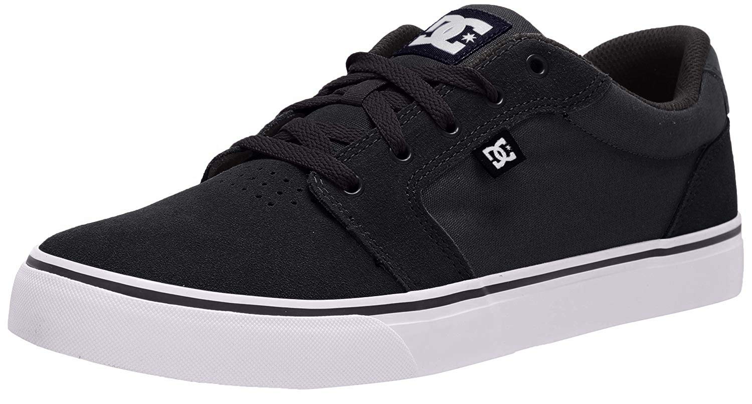 DC Men's Anvil Casual Skate Shoe Skateboarding, Black/White/Black, 13