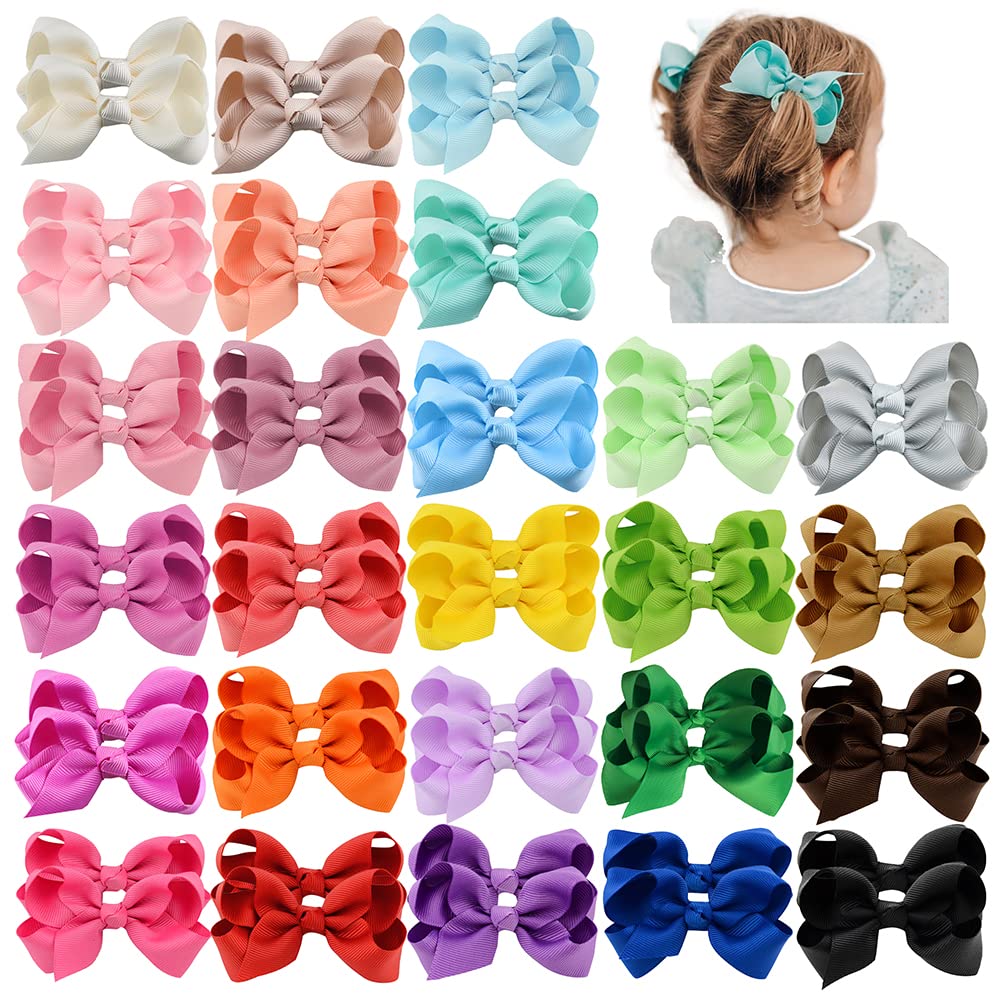 EEBON 60 Pieces 3 inch Hair Bows Clips for Baby Girls