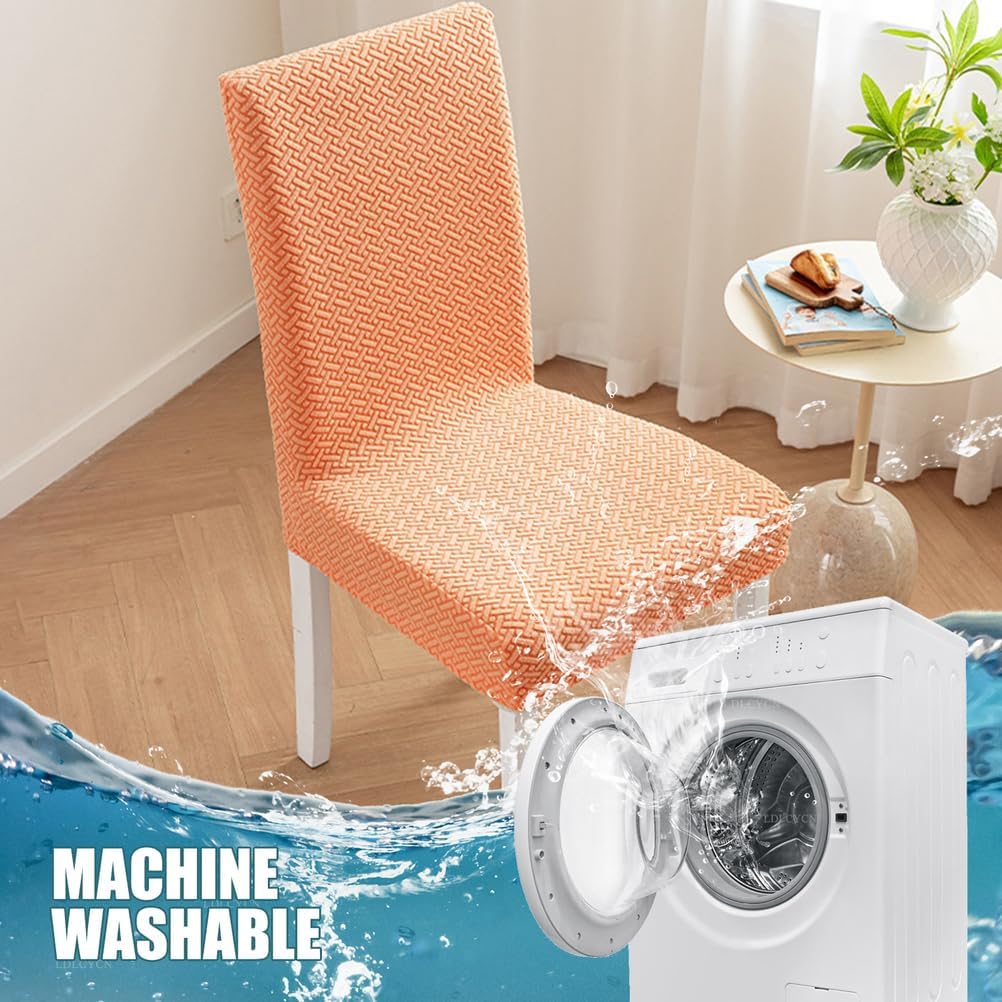 Green,4pcs, Dining Chair Covers Set of 2/4 Soft Dining Chair Slipcover Stretch Chair Protector with Bottom Elastic for Dining Room Kitchen Restaurant Hotel Removable Washable